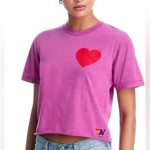 Aviator Nation Heart 2 Boyfriend Tee - Exclusive size Medium Pink red heart ♥️
